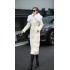 Actual spot 2024 winter new high-end real fox fur collar waist Slim long 90 white duck down jacket