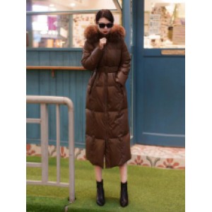 Real shipping spot 2023 winter new leather fabric real fox fur collar 90 white duck down high-end fashion down jacket