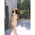 Autumn Premium Feeling Apricot Faux Mink Knitted Sweater Set Women Thickened Long Package Hip Skirt Two Pieces