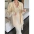 Autumn and winter new French gentle temperament fashion imitation mink velvet knitted suit milk call soft fur coat three-piece set