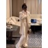 Fall and winter new imitation mink velvet knitted cardigan camisole undershirt wide-legged pants three-piece loose lazy sweater set