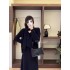 Bright shiny red knitted three-piece suit women winter 2023 new design scarf sweater high-waisted half-body skirt