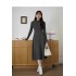 The latest style half-high neck pleated dress female fall and winter Slim thin temperament small knitted bottoming skirt
