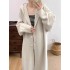 Take single cell phone to see the model The original senior sense of loose lazy hooded with buckle long knitted cardigan female fall and winter thickened versatile jacket coat