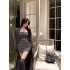 Welcome to the agent agent distribution distribution pure desire foreign gas knitted bust bustier cardigan suit female autumn and winter lazy wind in the long section gray sweater jacket three-piece suit