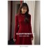 The latest style half-high neck pleated dress female fall and winter Slim thin temperament small knitted bottoming skirt
