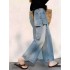 Pili High-Waisted Wide-Leg Jeans for Women: 2026 Spring New Arrival – Loose-Fitting, Slimming, Cropped, Simple, and Versatile Straight-Leg Pants
