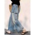 Pili High-Waisted Wide-Leg Jeans for Women: 2026 Spring New Arrival – Loose-Fitting, Slimming, Cropped, Simple, and Versatile Straight-Leg Pants