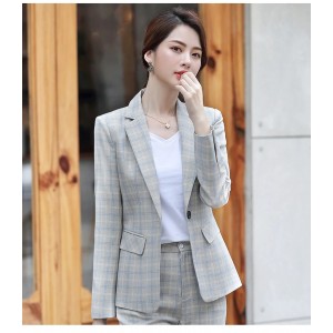 New professional women's suit plaid long-sleeved casual Slim suit jacket female spring and fall casual net red suit