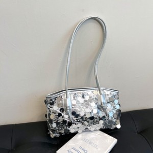 Foreign trade cross-border minimalist light and handy armpit bag for women, 2025 new trend, high-quality sequin evening bag, shoulder bag