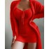 New cross-border foreign trade women's fashion plush camisole pajamas cardigan jacket loungewear 2-piece set suit