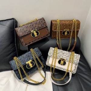 Bag female 2025 new fashion small square bag French niche senior sense of printing hundred chain shoulder crossbody bag