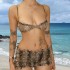 Wholesale and retail Europe and the United States women's 2024 summer new sexy leopard lace hanging neck top spicy girl cake shorts suit women