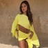 Wholesale and retail Europe and the United States women's women's 2025 fall new vacation wind fashion one-line collar strapless blouse wrap skirt two-piece set female