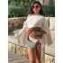 Wholesale and retail Europe and the United States women's women's 2025 fall new vacation wind fashion one-line collar strapless blouse wrap skirt two-piece set female