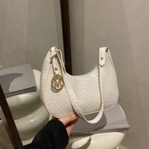 Woven texture solid color single shoulder bag 2025 vintage style Korean retro casual large capacity fashionable handbag trend underarm bag