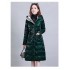 Shiny cotton coat women&#39;s long over-the-knee 2023 winter new slim hooded mother&#39;s wear waist-cinching cotton coat jacket