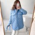 Long section buckle lapel loose warm diamond lattice cotton clothing new 2022 fall and winter versatile thickened cotton women in Europe and America