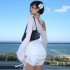 Europe and the United States women's 2024 spring and summer new sex fashion sexy hollow see-through oblique collar seaside beach package hip dresses