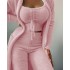 Foreign trade women's fall and winter new fashion plush tie camisole jacket pants 3-piece set suit