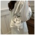 Pure color Korean version of the stylish bead single shoulder bag crossbody bag for women 2025 summer new versatile ins hand bucket bag
