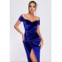 Cross-border new Amazon hot temperament commuter women's one-line neck strapless dress gold velvet dress female