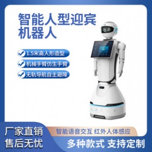 Welcome robot dual-screen large advertising screen humanoid welcome to pick up voice interaction to lead the cruise showroom pavilion