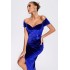 Cross-border new Amazon hot temperament commuter women's one-line neck strapless dress gold velvet dress female