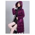 Glossy cotton jacket women's long over the knee 2023 winter new Slim hooded mom installed waisted cotton jacket jacket