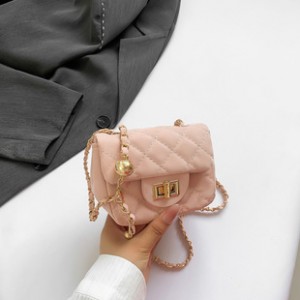 Pink mini small bag female 2025 summer new explosion of fashion lattice chain bag versatile crossbody small square bag