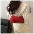 Pure Color Simple Baguette Bag Female 2025 New Tide Fashion Retro Niche Design Shoulder Bag Casual Armpit Bag