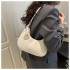 Woven texture solid color single shoulder bag 2025 vintage style Korean retro casual large capacity fashionable handbag trend underarm bag