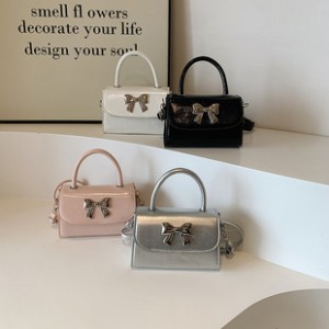 Pink Tote Bowknot Bag Female 2025 New Summer Shoulder Crossbody Bag Niche Fashion Cute Small Square Bag