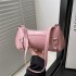 Pure Color Simple Baguette Bag Female 2025 New Tide Fashion Retro Niche Design Shoulder Bag Casual Armpit Bag