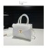 Fashion crocodile pattern splicing solid color commuter handbag female 2025 new fall casual single shoulder crossbody small square bag