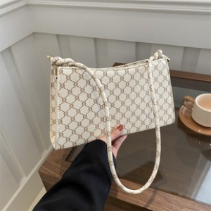 Women's bag 2025 spring and summer new simple commuting baguette bag printed armpit single shoulder small crossbody bag;
