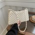 Women's bag 2025 spring and summer new simple commuting baguette bag printed armpit single shoulder small crossbody bag;