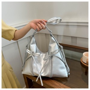 Silver Bag Ladies 2025 New Shoulder Bag Niche Ballet Style Single Shoulder Bag Large Capacity Commuter Multi Backpacks