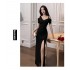 Slim new bottoming temperament celebrity waist skirt long skirt nightclub women bungee sexy dress work clothes