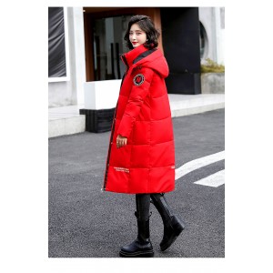 Foreign trade factory direct sale solid color long cotton jacket female 2023 winter new Slim simple large size cotton jacket jacket